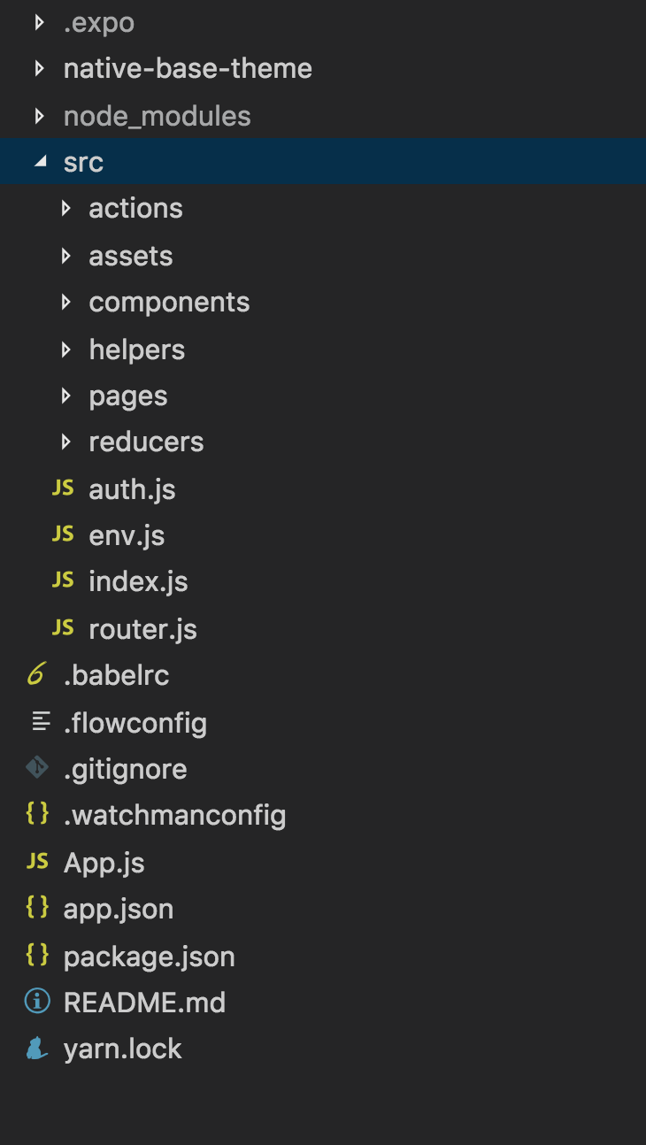 folder structure for expo react native