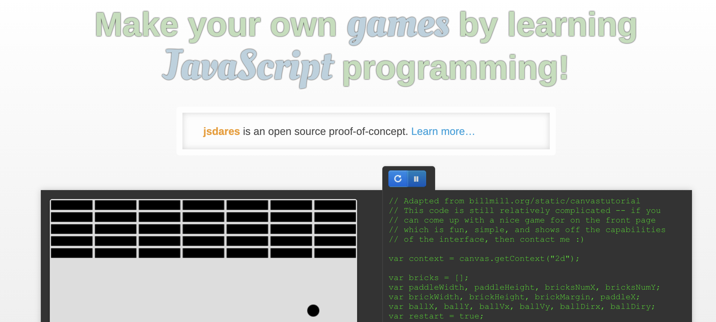 JsDares javascript gaming