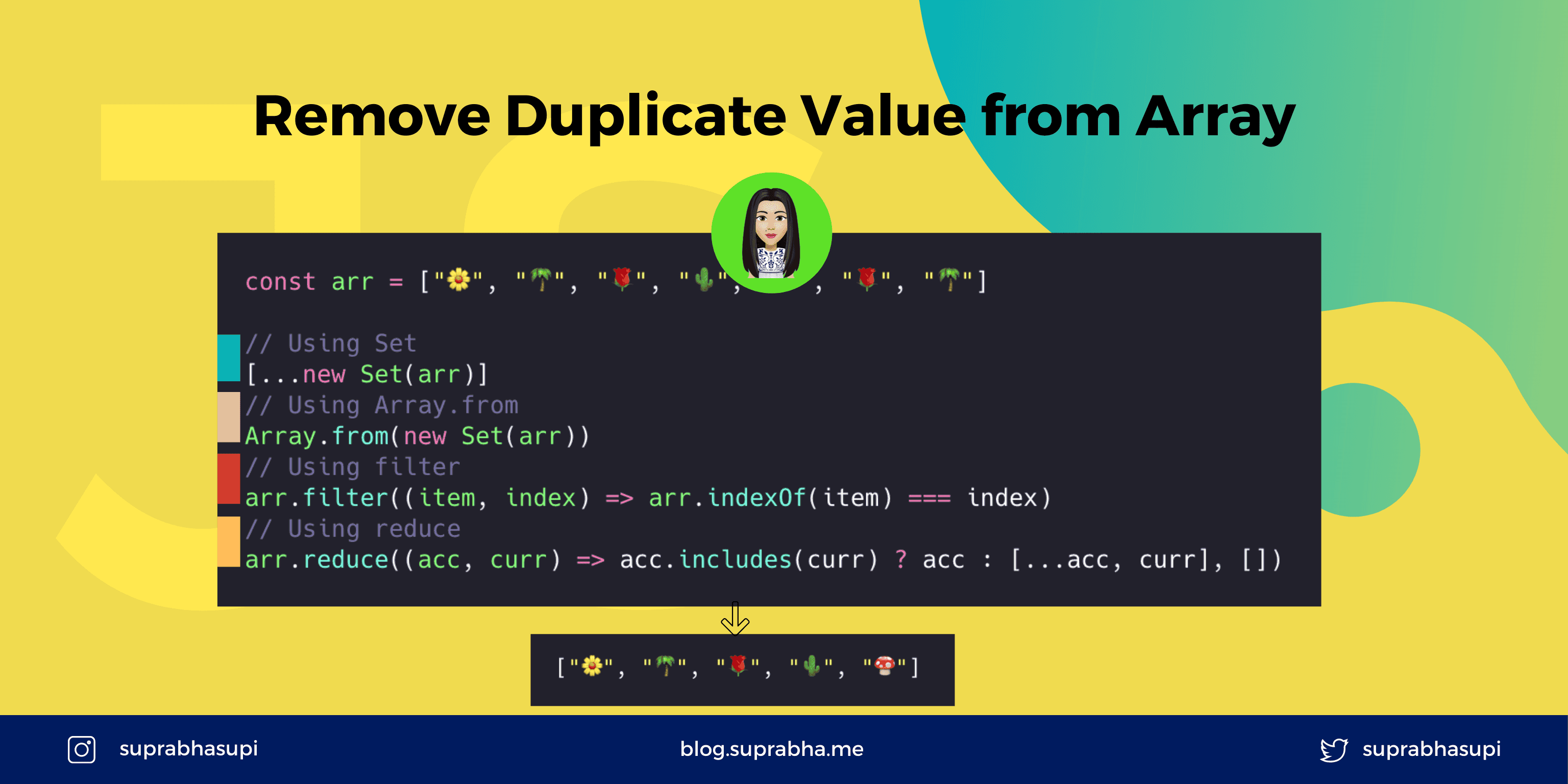 Remove duplicate value from array | Suprabha's Blog