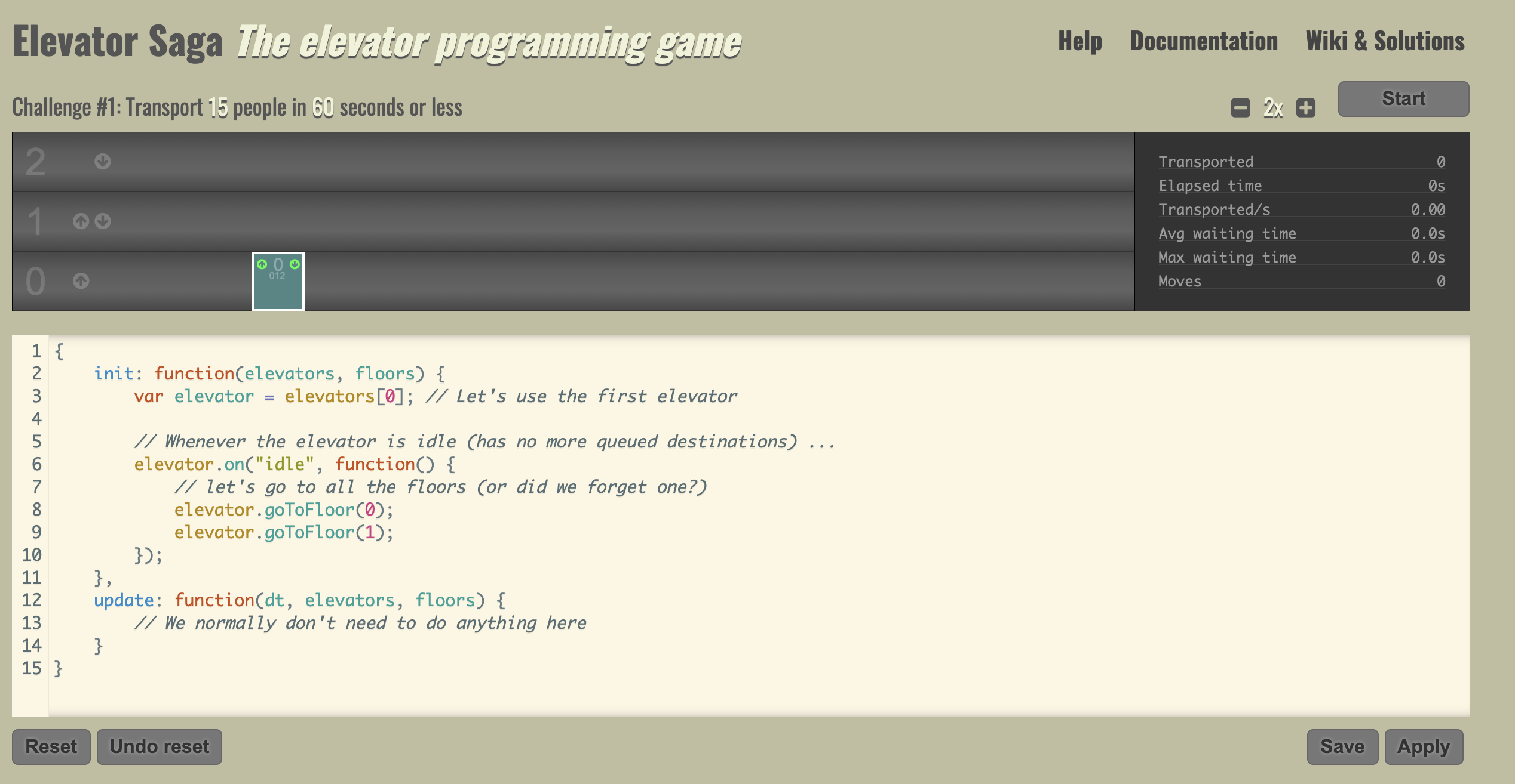 ElevatorSage javascript gaming