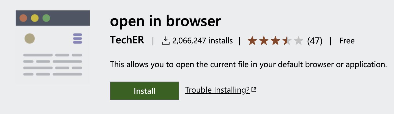 open in browser vs code plugin